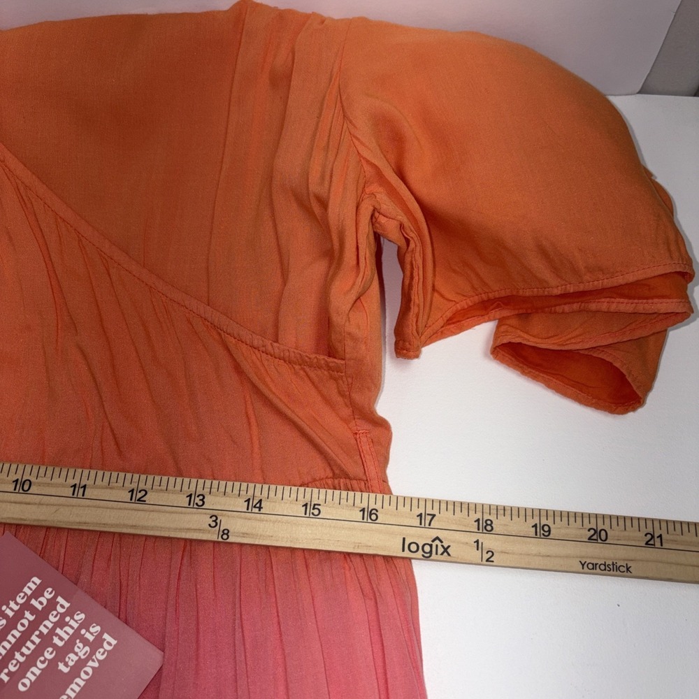 Ivy City Co Sunset Maxi Dress Tiered Pink Orange Womens XL Resort Summer *Read* - Picture 7 of 10